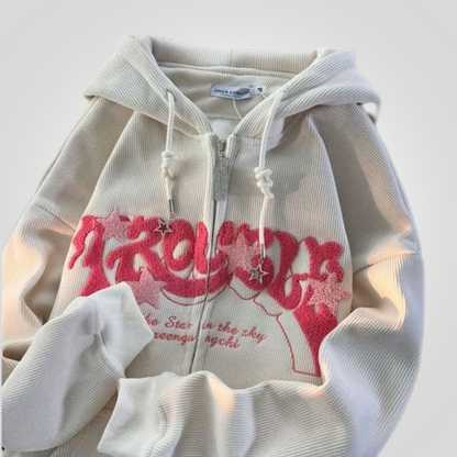 Y2K Trouble Zipper Hoodie ⭐⭐⭐⭐ (4.5/5)