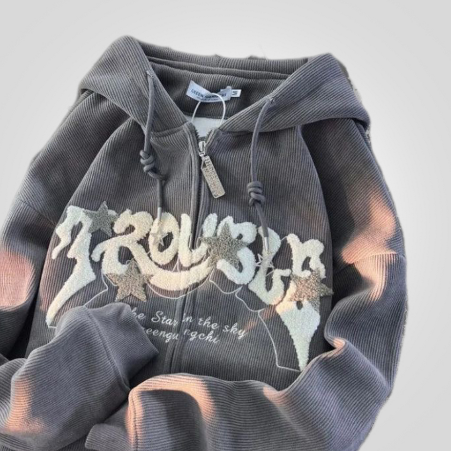 Y2K Trouble Zipper Hoodie ⭐⭐⭐⭐ (4.5/5)