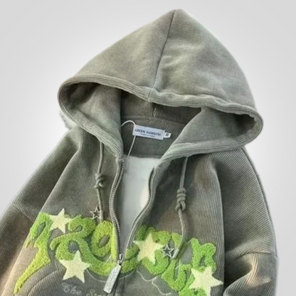 Y2K Trouble Zipper Hoodie ⭐⭐⭐⭐ (4.5/5)