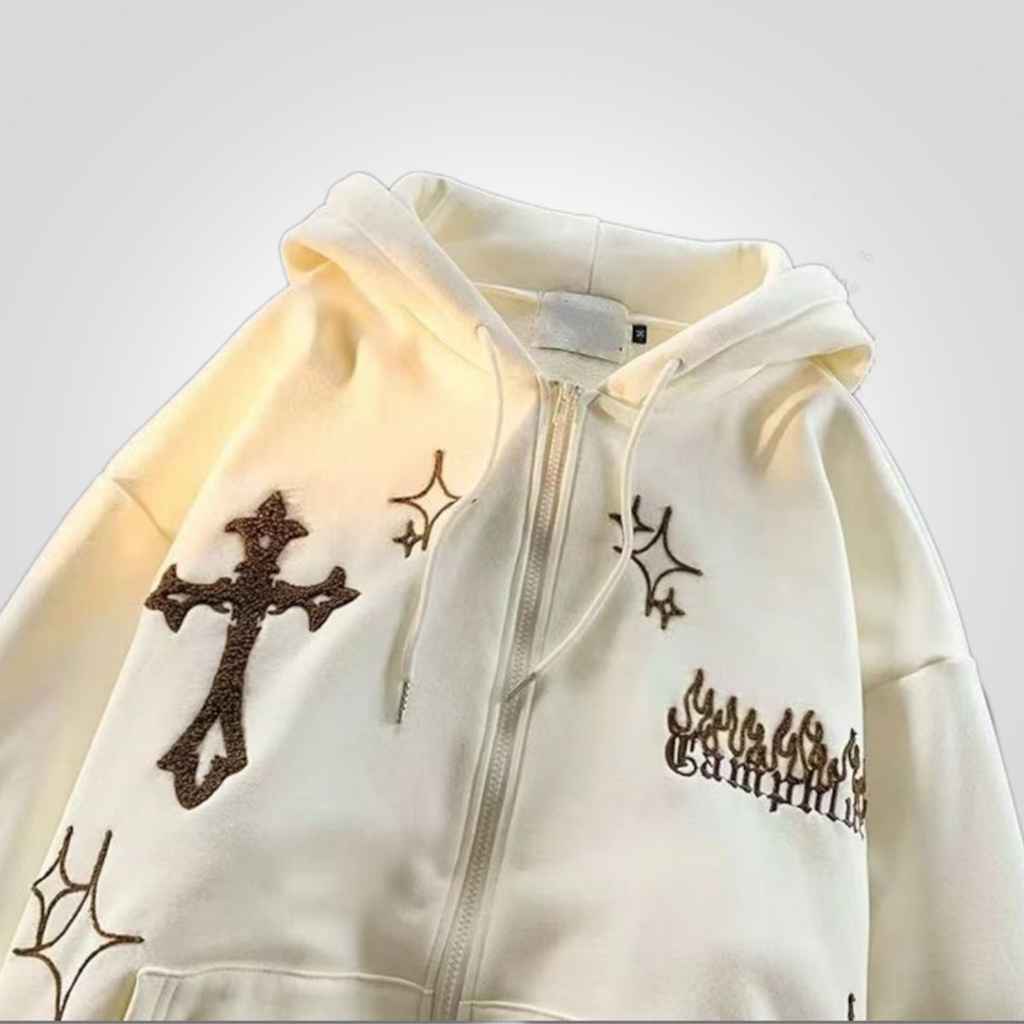 Y2K Cross Zipper Hoodie ⭐⭐⭐⭐ (4.5/5)